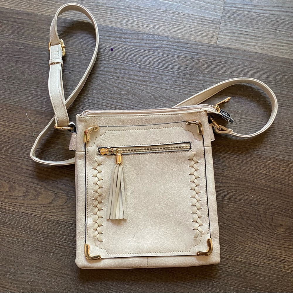 Elegant Cream Crossbody Bag